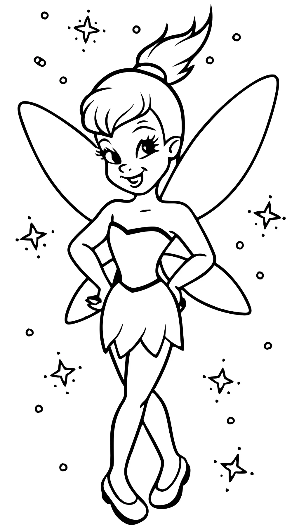 coloring page of tinkerbell